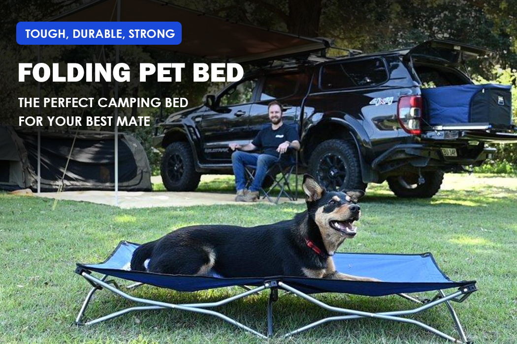 Adventure Kings Folding Outdoor Travel Dog Pet Bed Camping 50kg Tough
